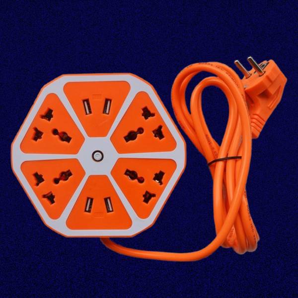 GUGGU Hexagon Multipurpose Extension Board with 4USB & 4Socket Use for Home/OfficeR120 4 Socket Extension Boards