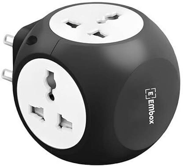 EMBox Multiplug Adapter With Safety Shutter 4 Socket Extension Boards