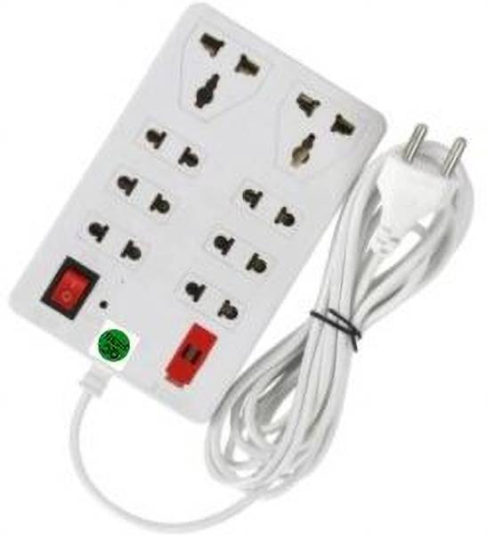 TOOLART zdf_ToolART_ Pack of 1 8+1 with Mini Strip, 8 Socket Extension Boards(White,2m) 8 Socket Extension Boards