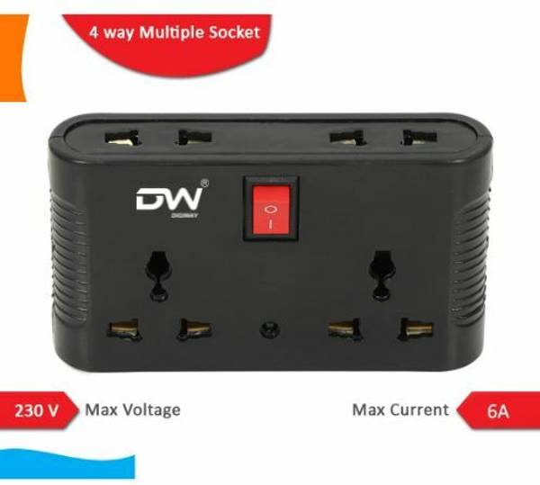 Digiway 4 UNIVERSAL SOCKET 1 SWITCH MULTI PLUG EXTENSION BOARD 4 Socket Extension Boards