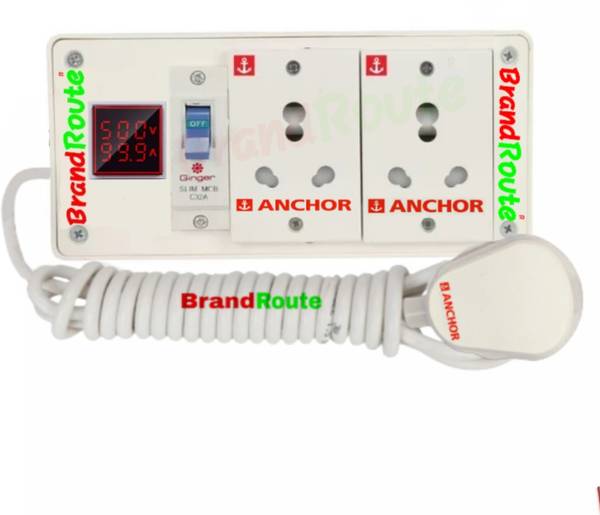 BrandRoute Assembled Power Board voltage Meter Anchor Component Fitted Copper Wire 2 Socket Extension Boards