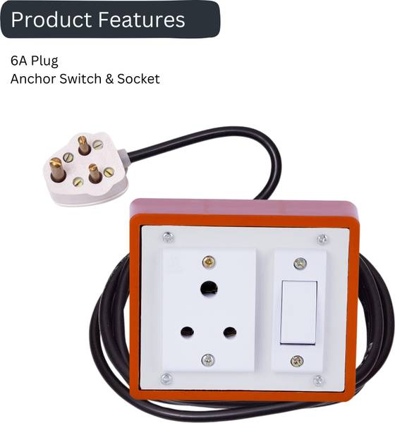 JELECTRICALS Brown (1+1) Heavy Duty 1 Socket Extension Boards