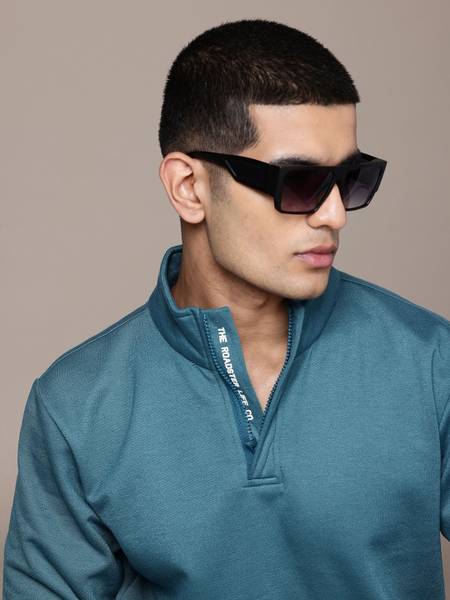 Roadster Full Sleeve Solid Men Sweatshirt