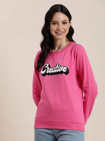 HERE&NOW Full Sleeve Printed Women Sweatshirt
