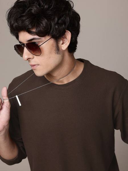 Roadster Full Sleeve Solid Men Sweatshirt