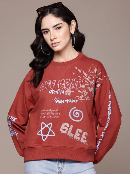 Roadster Full Sleeve Printed Women Sweatshirt