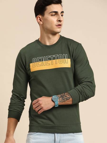 United Colors of Benetton Full Sleeve Solid Men Sweatshirt