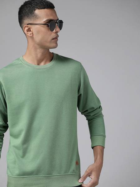 Roadster Full Sleeve Solid Men Sweatshirt