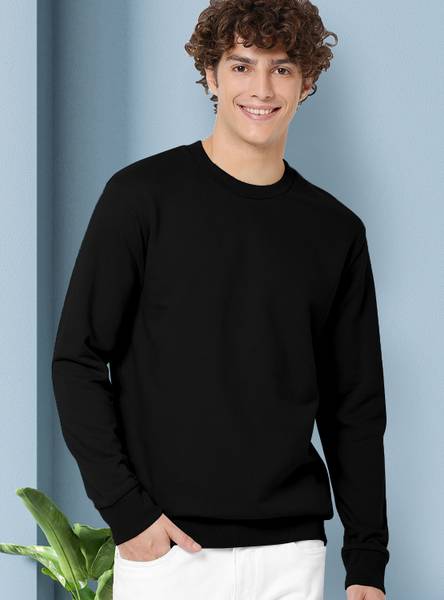 AUSK Full Sleeve Solid Men Sweatshirt
