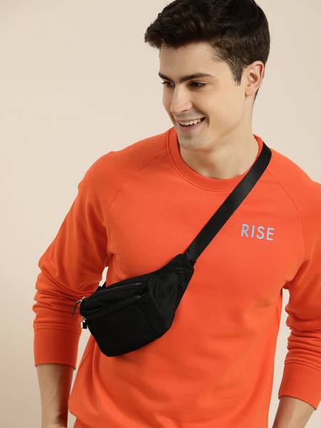 HERE&NOW Full Sleeve Solid Men Reversible Sweatshirt