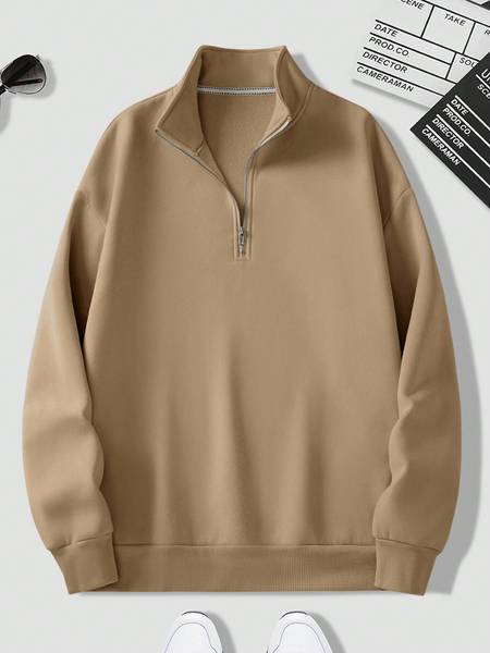 CotiQ Full Sleeve Solid Men Sweatshirt