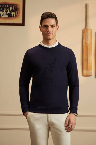 PETER ENGLAND Full Sleeve Solid Men Sweatshirt