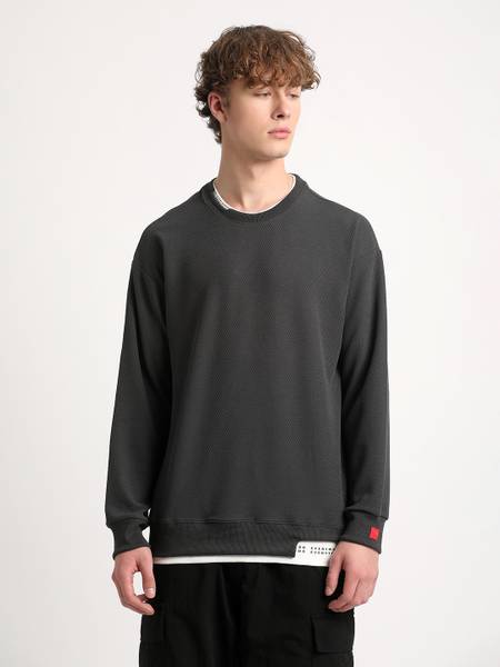 THE BEAR HOUSE Full Sleeve Solid Men Sweatshirt