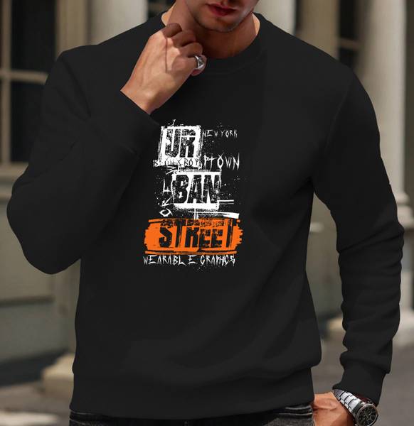 KAJARU Printed Men Round Neck Black T-Shirt