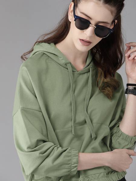 Roadster Full Sleeve Solid Women Sweatshirt