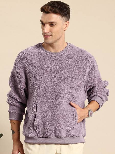 Mast & Harbour Full Sleeve Self Design Men Sweatshirt