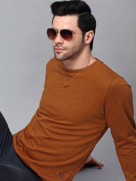 RIGO Full Sleeve Solid Men Sweatshirt