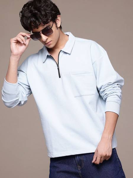 Roadster Full Sleeve Solid Men Sweatshirt