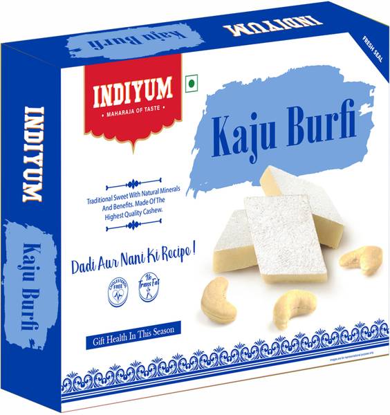 Indiyum Cashew Barfi Kaju Katli Sweet Mithai Kaju Barfi Box