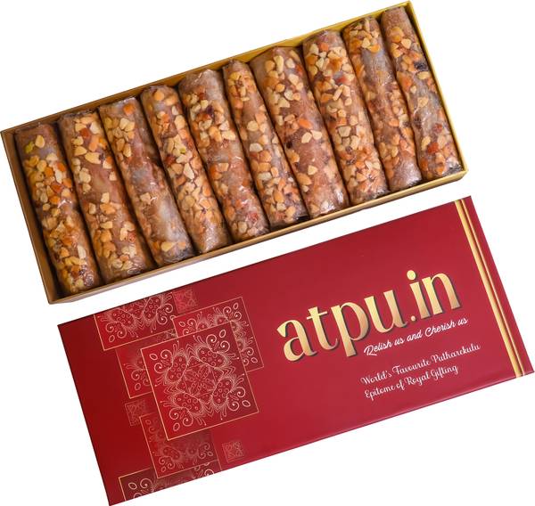 ATPU.IN Atreyapuram Jaggery Kaju Putharekulu (Pootharekulu) | Sweet Gift Hamper | 10 Pcs Box