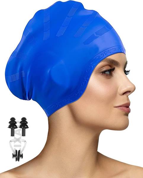 SHIFTER Swimmming Cap For Men Women Ant slip Ear Cover Extra Large Size Swimming Cap