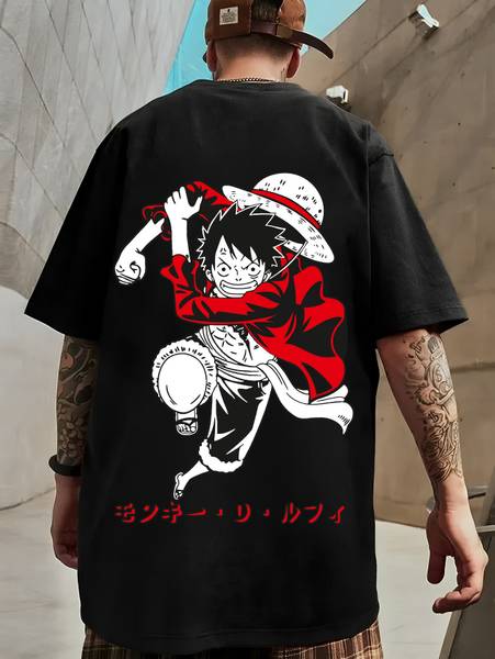Manlino Graphic Print Men Round Neck Black T-Shirt