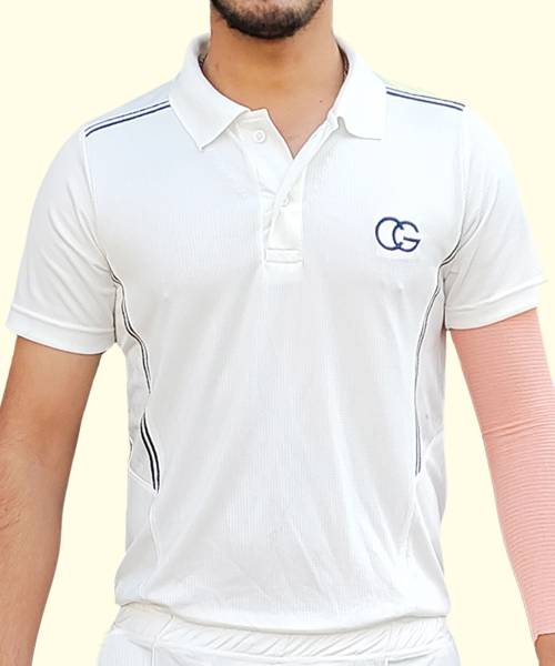 CALIGOSTLE Solid Men Polo Neck White T-Shirt