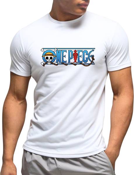 Vibrant Printed Men Round Neck White T-Shirt