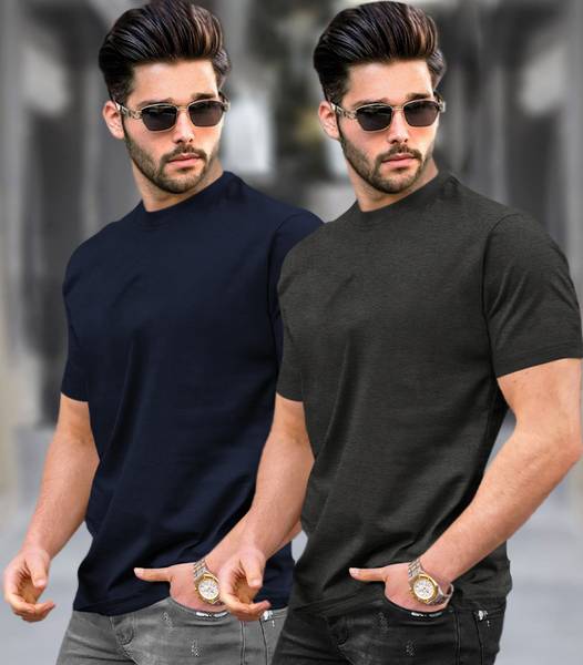 TRIPR Solid Men Round Neck Multicolor T-Shirt