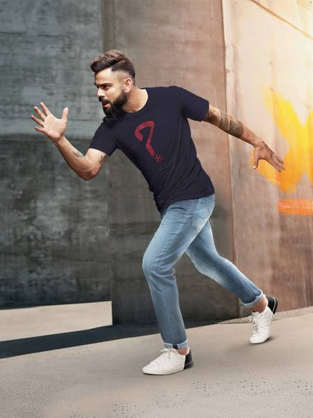 Wrogn blue sale t shirt