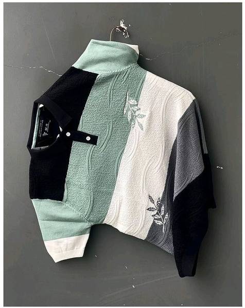 CONJEX Self Design Men Polo Neck Reversible Multicolor T-Shirt