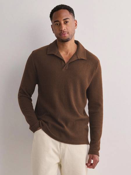 Moda Rapido Solid Men Polo Neck Brown T-Shirt