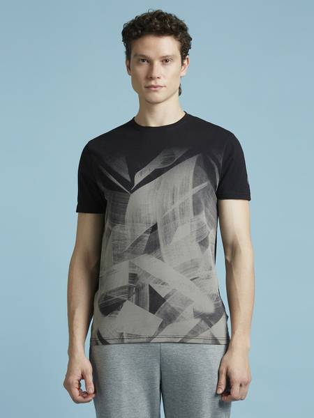 Pepe Jeans Abstract Men Round Neck Black T-Shirt