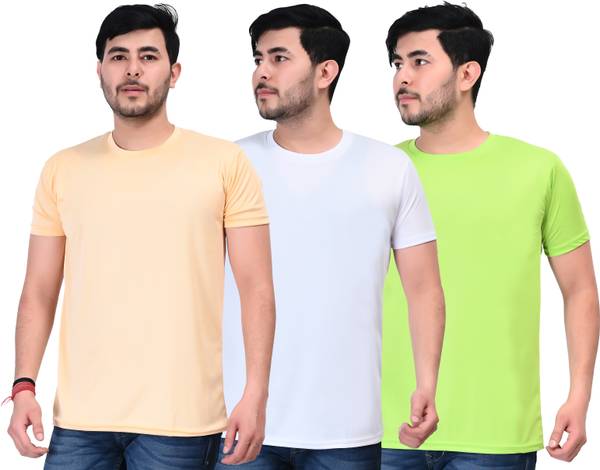 Verient Solid Men Round Neck Multicolor T-Shirt