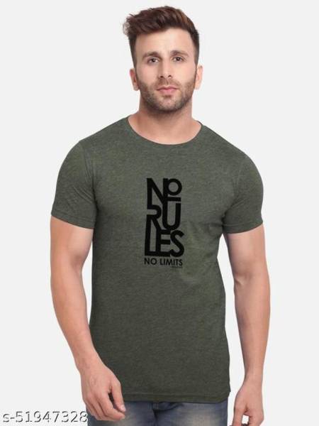 Ruggstar Printed Men Round Neck Green T-Shirt