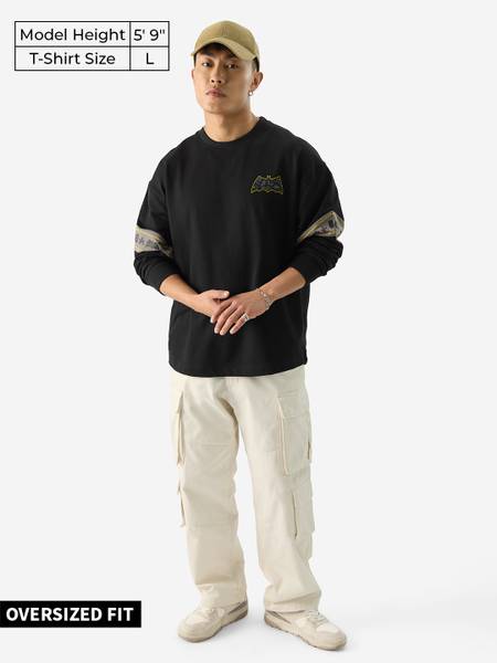 The Souled Store Printed, Typography Men Round Neck Black T-Shirt