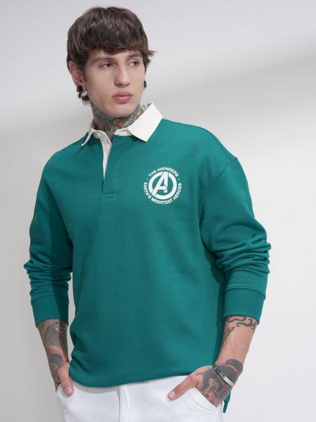 HIGHLANDER Printed Men Polo Neck Green T-Shirt