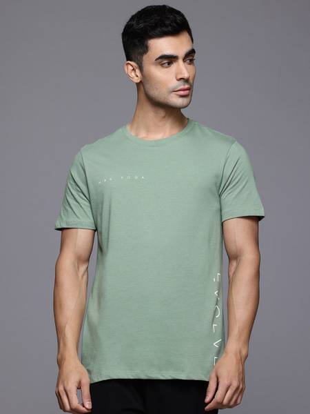 HRX by Hrithik Roshan Solid Men Round Neck Green T-Shirt