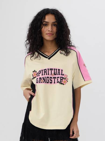 The Souled Store Typography Women V Neck Multicolor T-Shirt