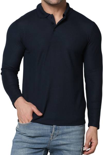 INKKR Solid Men Polo Neck Multicolor T-Shirt