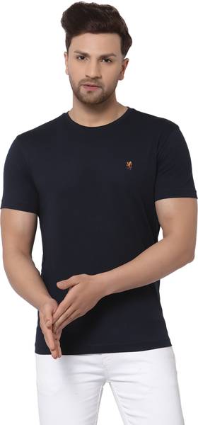 RED TAPE Solid Men Round Neck Dark Blue T-Shirt