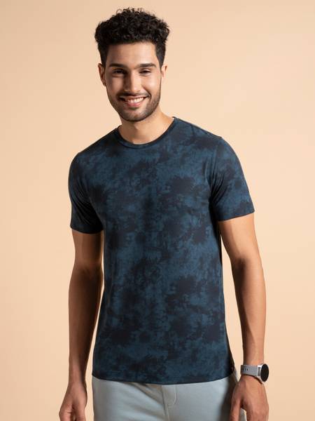 Damensch Printed Men Crew Neck Blue T-Shirt