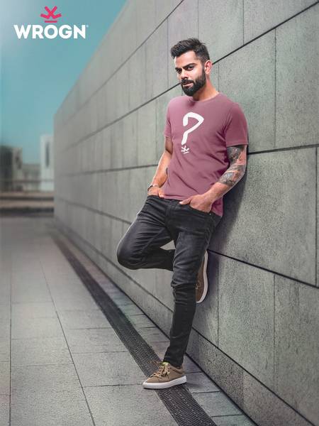 WROGN Printed Men Round Neck Pink T-Shirt