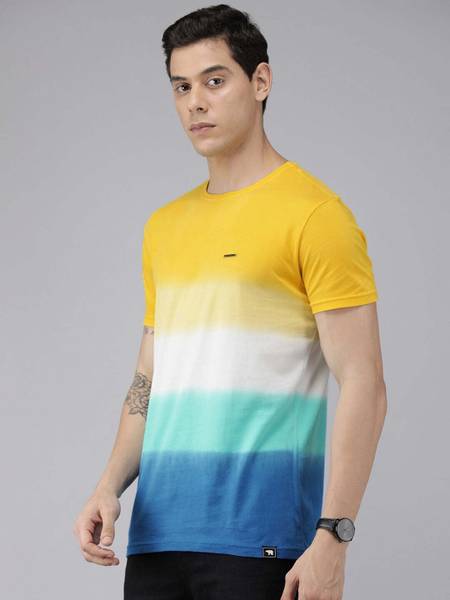 THE BEAR HOUSE Colorblock Men Round Neck Multicolor T-Shirt