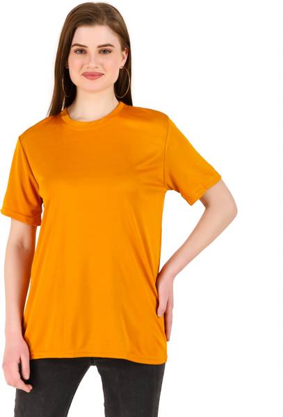 Yumina Solid Women Round Neck Multicolor T-Shirt