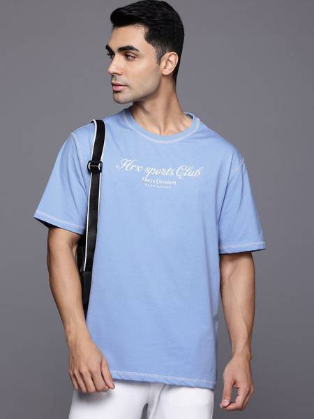 HRX by Hrithik Roshan Printed Men Round Neck Blue T-Shirt