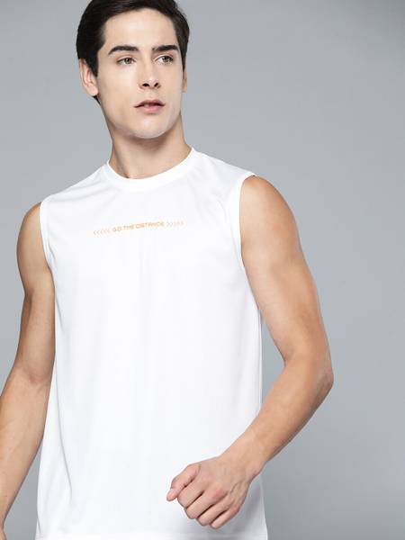 HRX by Hrithik Roshan Typography Men Round Neck White T-Shirt