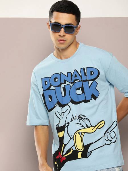 Kook N Keech Printed Men Round Neck Blue T-Shirt