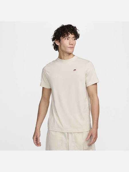 NIKE Solid Men Round Neck Beige T-Shirt