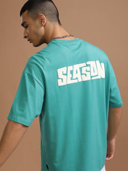 HIGHLANDER Printed Men Round Neck Green T-Shirt